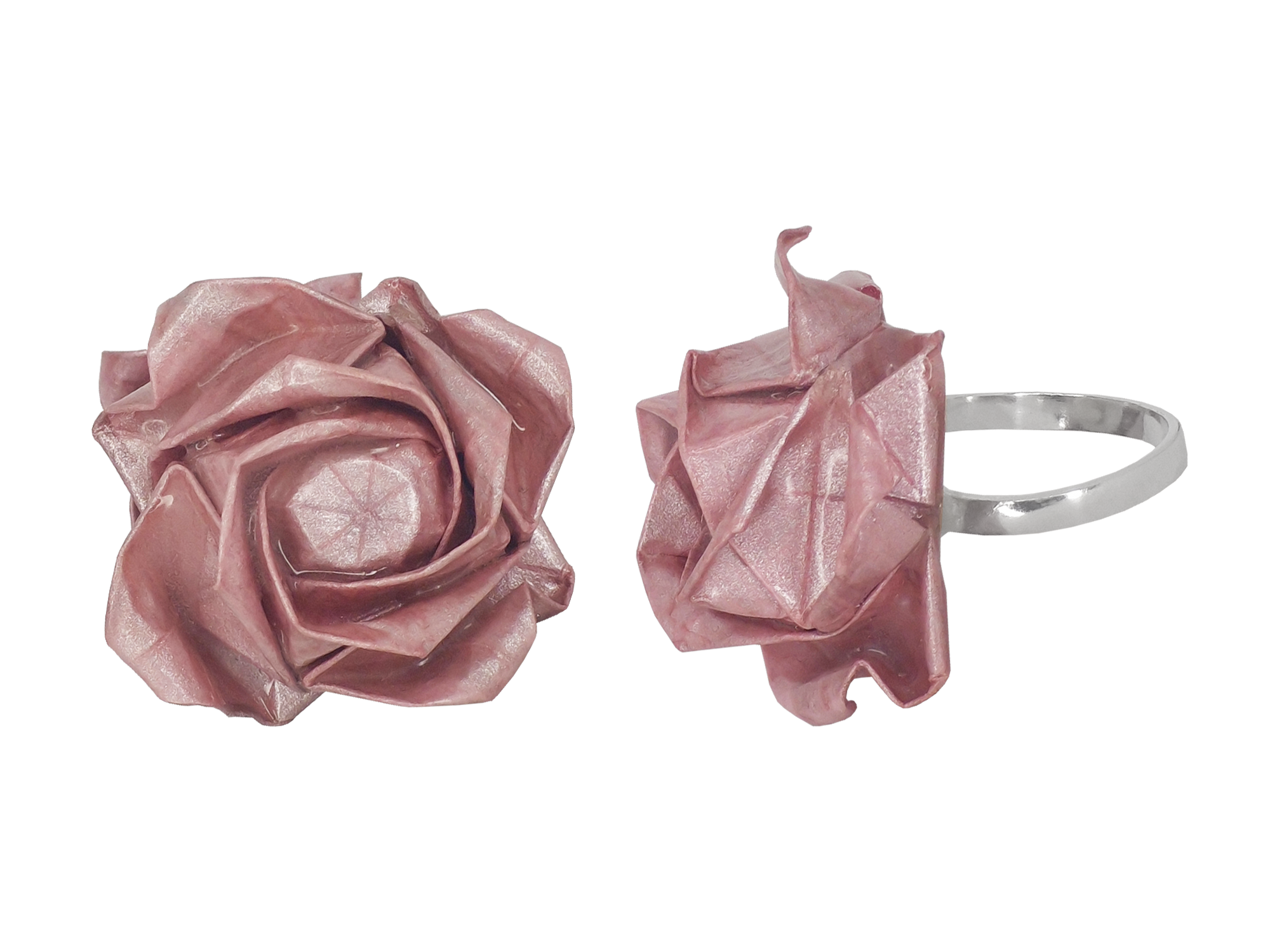 Anillo rosa grande cuarzo rosa PNG